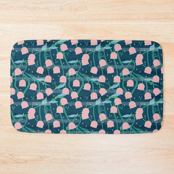Item preview, Pink Lily of the Valley in Dark Blue Night Pattern designed and sold by Moyanana.