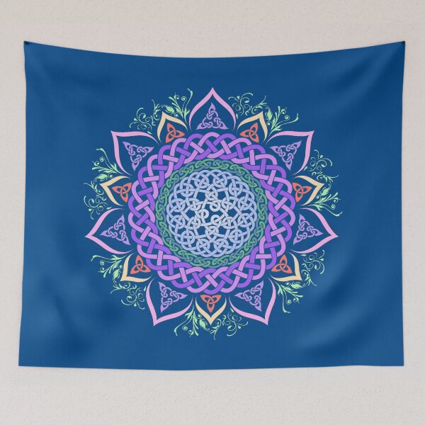 Item preview, Colourful Celtic Knotwork Lotus Mandala designed and sold by kernowerno.