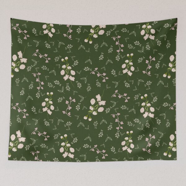 Item preview, SweetPea Pattern - Green designed and sold by JaselviiStudio.