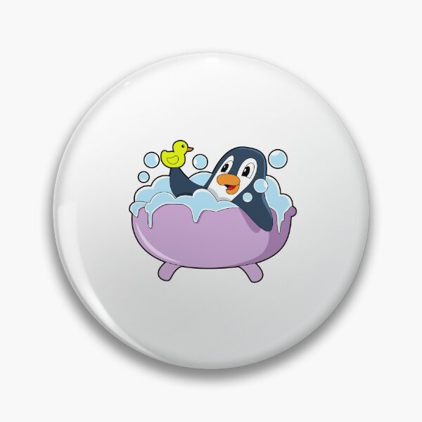 Item preview, Penguin in Bathtub with Duck designed and sold by Snabdesign84.