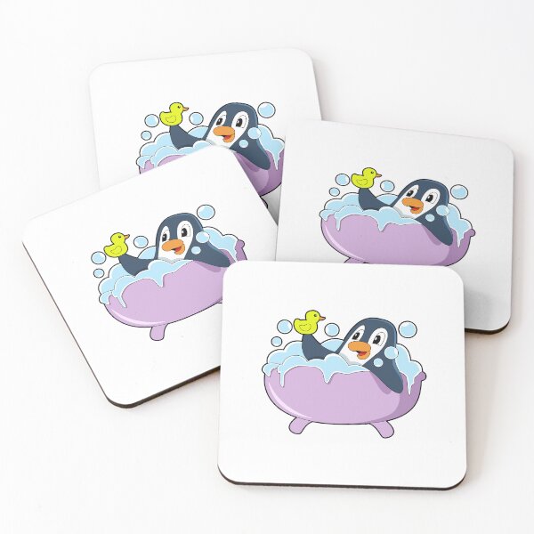 Item preview, Penguin in Bathtub with Duck designed and sold by Snabdesign84.