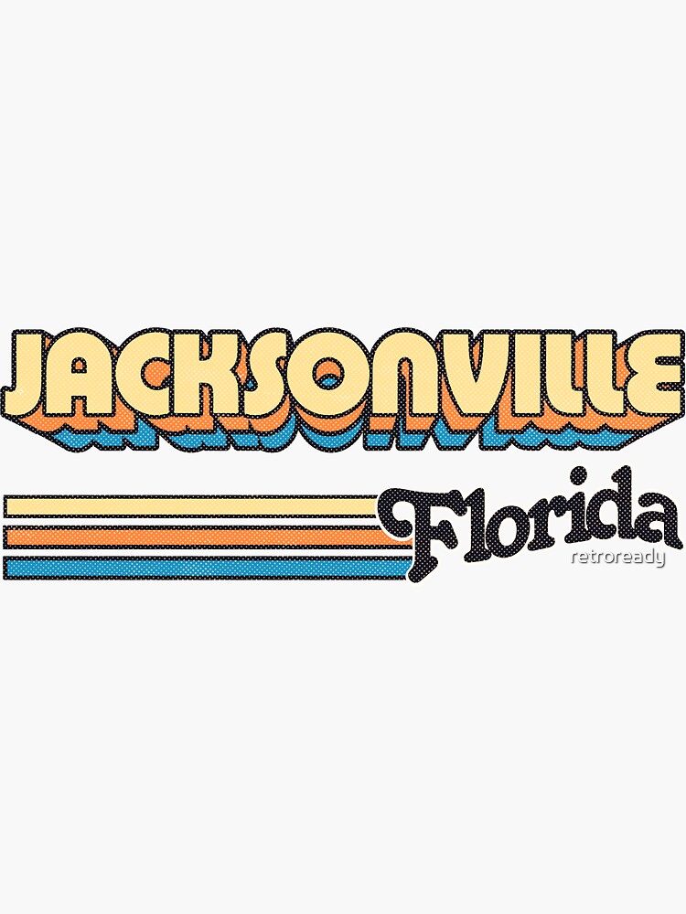 "Jacksonville, FL City Stripes" Sticker for Sale by retroready