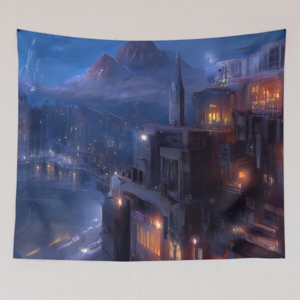 Item preview, In the Year 2058, Futuristic City Lights, Fantasy Art  designed and sold by Itaya Art.
