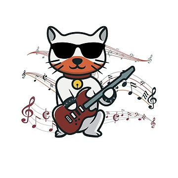 Artwork thumbnail, Cute Rocker Cat by HappyLifeCreate