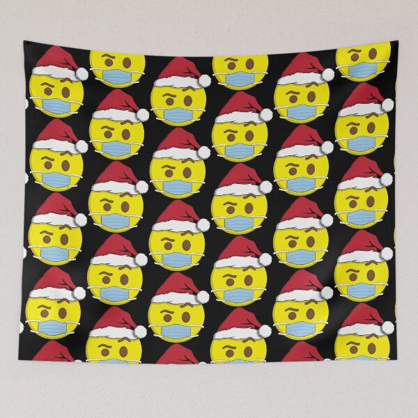 Artikelvorschau, Emoji-Masken-Pandemie-Weihnachtsmütze entworfen und verkauft von flashoverstudio.
