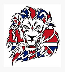 BRITISH, LION, Union Jack, Sport, Big Cat, Cat, Roar, Snarl, King of the Jungle Photographic Print
