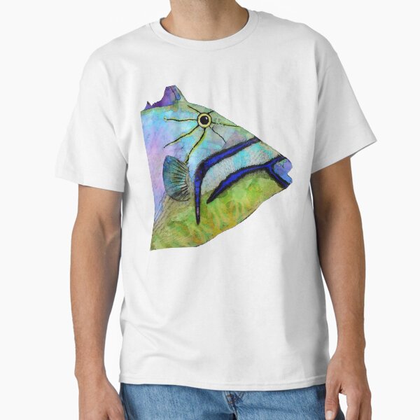 Item preview, Big Colorful Trigger Fish Head Beach Art designed and sold by Sharon Cummings Art.