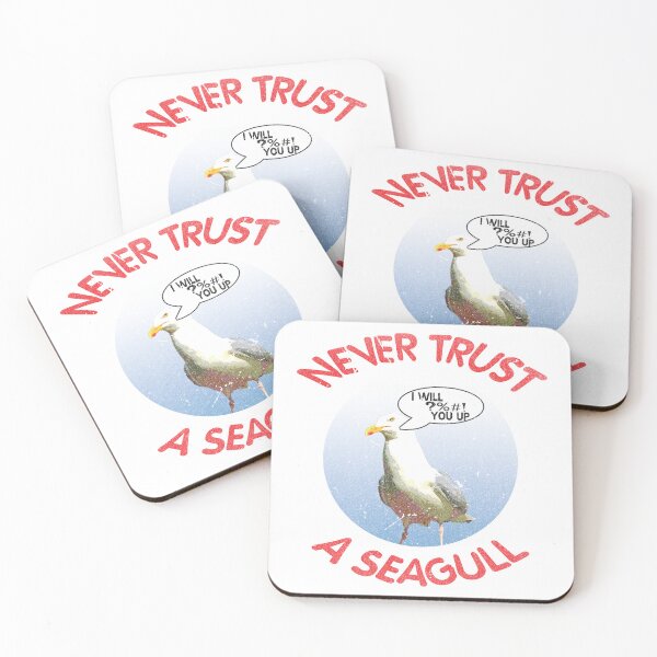 Item preview, never trust a seagull - angry animals  designed and sold by nerdy-northern.