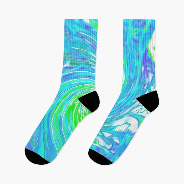 Item preview, Cool Abstract Retro Aqua and Lime Green Floral Swirl designed and sold by myrubiogarden.