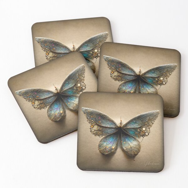 Item preview, Steampunk butterfly on paper background designed and sold by Yehochanan.