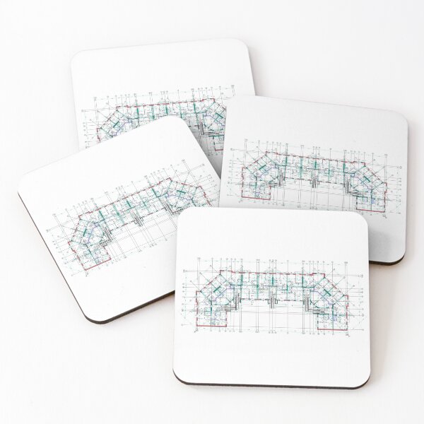 Item preview, Apartment building detailed architectural technical drawing, vector blueprint floor layout designed and sold by Familyshmot.