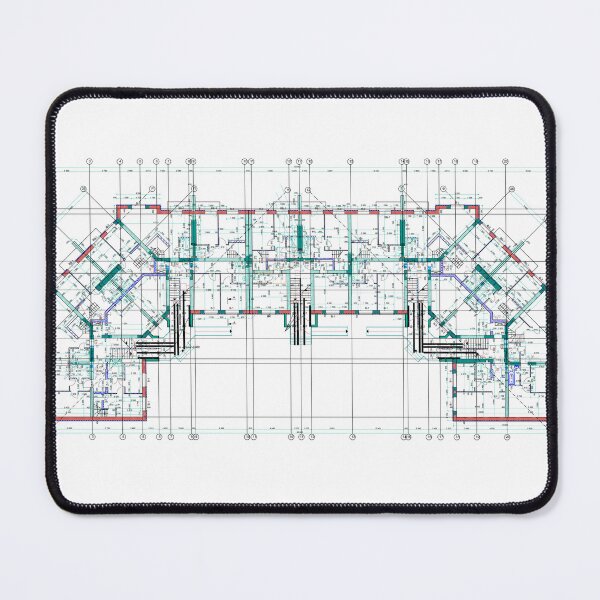 Item preview, Apartment building detailed architectural technical drawing, vector blueprint floor layout designed and sold by Familyshmot.