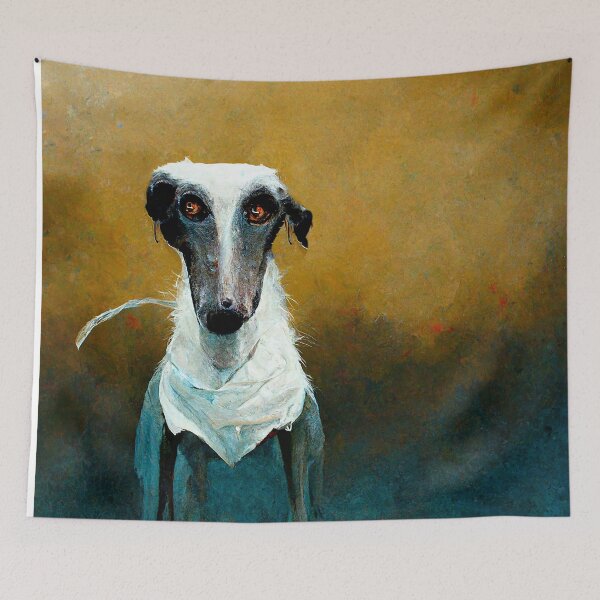 Artikelvorschau, Galgo Espanol Hundeportrait entworfen und verkauft von SalogwynLifeArt.