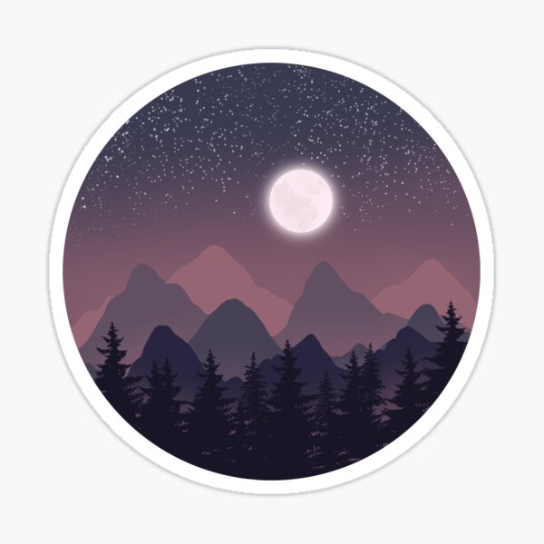 Item preview, A beautiful Night sky view with mountains designed and sold by LishiArts.
