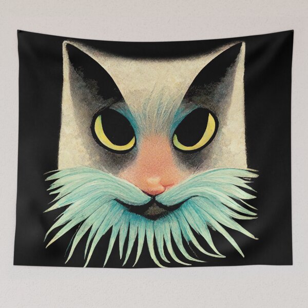 Item preview, Dr Suess Style Cat with Green Whiskers designed and sold by ThePurpleMelon.