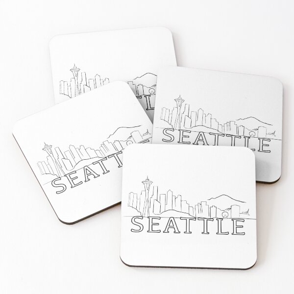 Item preview, Line outline of the Seattle Skyline - WelshDesigns designed and sold by welshdesigns.