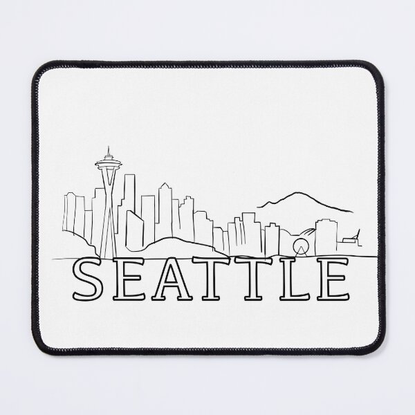 Item preview, Line outline of the Seattle Skyline - WelshDesigns designed and sold by welshdesigns.