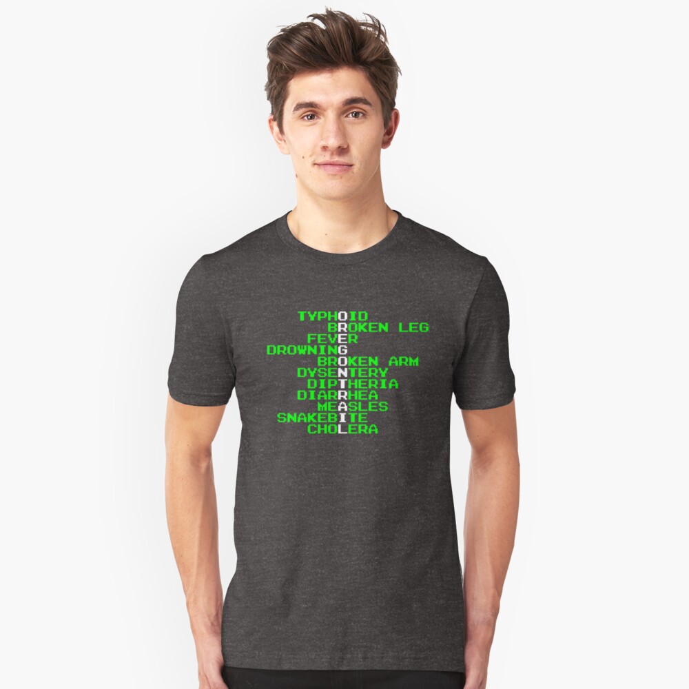 Oregon Trail - Ways to Die in the West Slim Fit T-Shirt