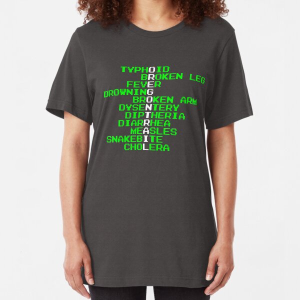 Oregon Trail - Ways to Die in the West Slim Fit T-Shirt