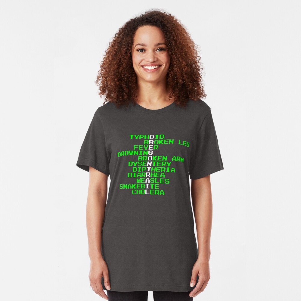 Oregon Trail - Ways to Die in the West Slim Fit T-Shirt