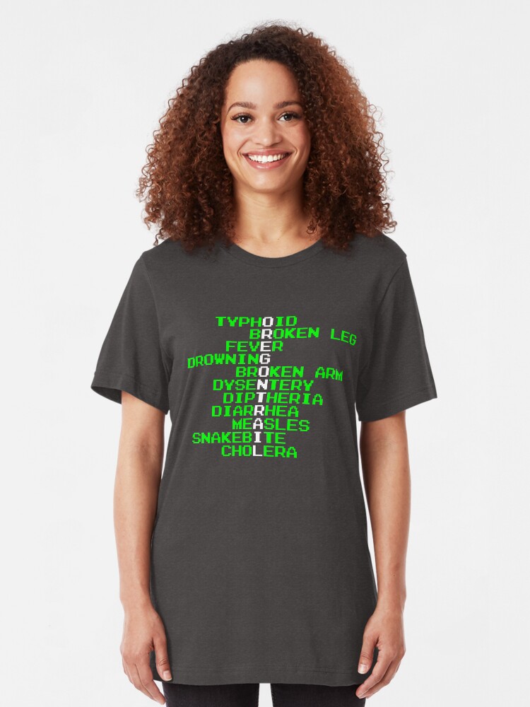 Alternate view of Oregon Trail - Ways to Die in the West Slim Fit T-Shirt