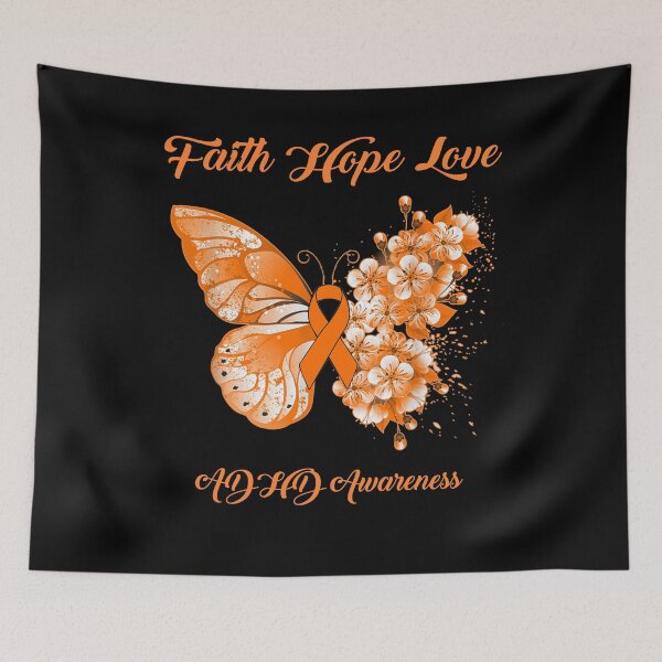 Item preview, Faith Hope Love ADHD Awareness Butterfly Ribbon Gifts designed and sold by Adropine.