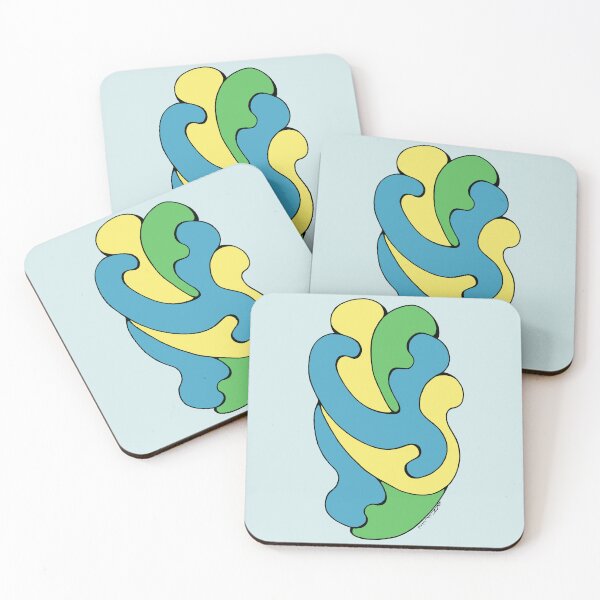 Item preview, Embracing Curves (Yellow, Blue, Green) designed and sold by Azure Lion Productions.