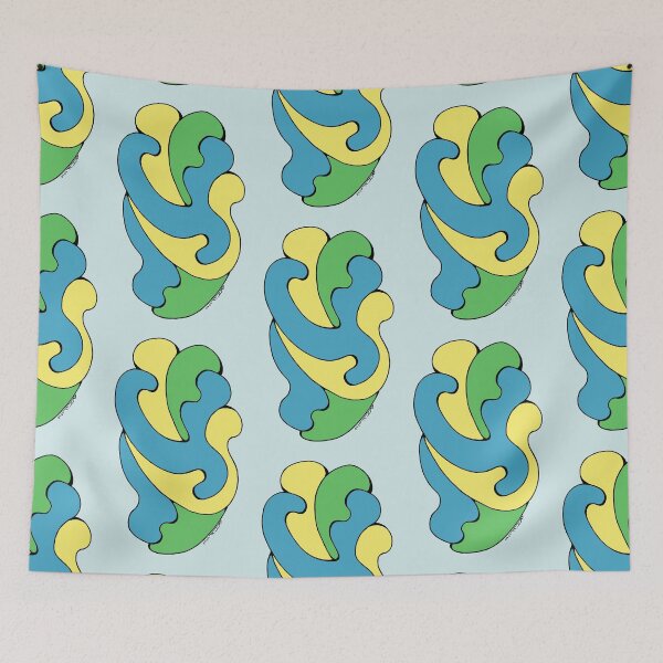 Item preview, Embracing Curves (Yellow, Blue, Green) designed and sold by Azure Lion Productions.