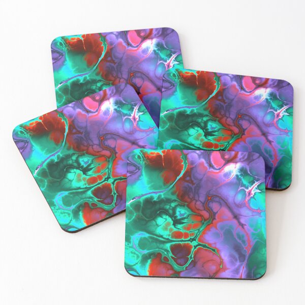 Item preview, Pretty Marble pattern using clashing colors of turquoise, teal, pink and mauves designed and sold by Wonder & Whimsy.