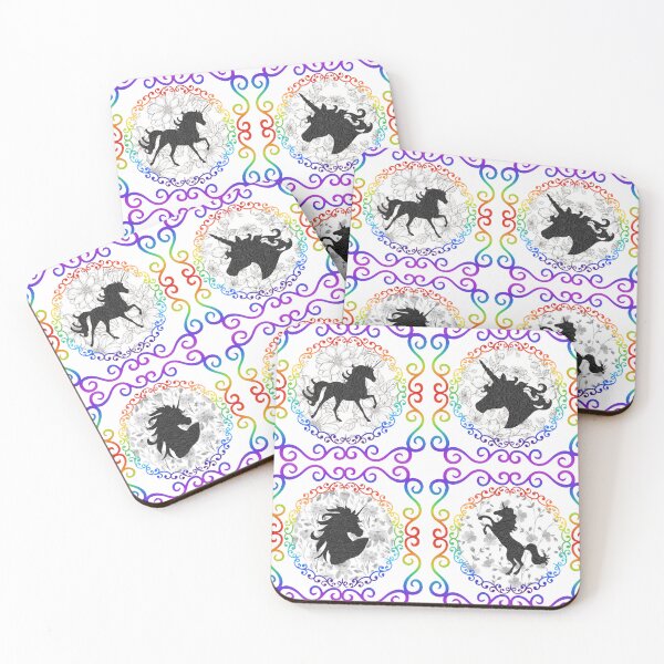 Item preview, Rainbow filigree unicorns pattern  designed and sold by KCAbdelnour.