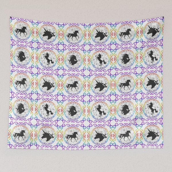 Item preview, Rainbow filigree unicorns pattern  designed and sold by KCAbdelnour.