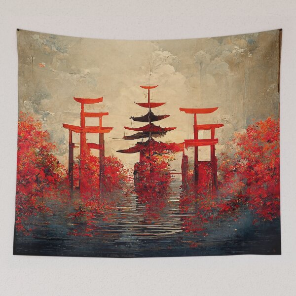 Item preview, Japanese art with pagoda  designed and sold by Yehochanan.