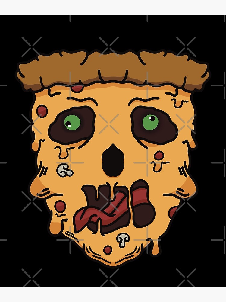 "scary pizza face for Halloween" Poster for Sale by jastmood Redbubble