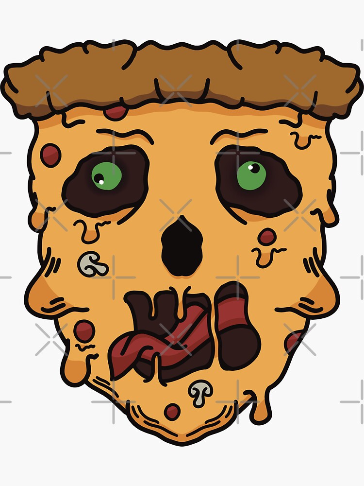 "scary pizza face for Halloween" Sticker for Sale by jastmood Redbubble