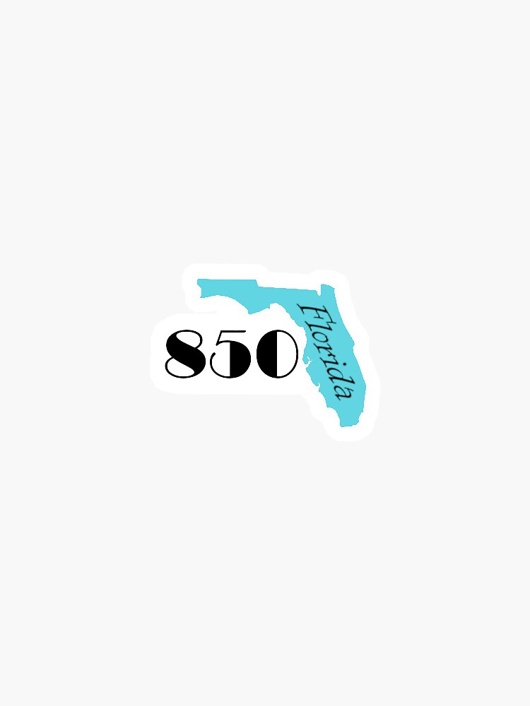 "Florida 850 Panhandle Area Code Design" Sticker for Sale by