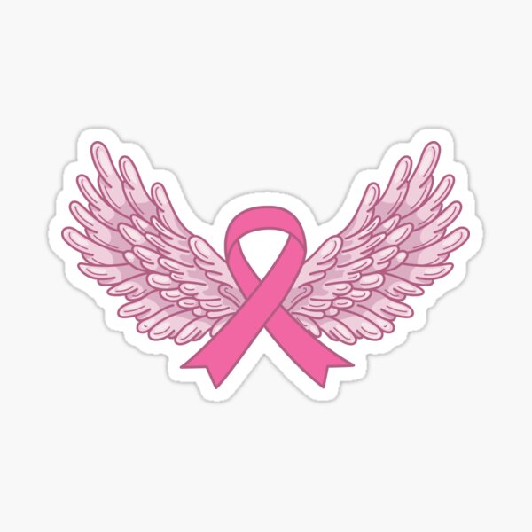 Cheap Custom 3D Pink Ribbon With Angel Wings Breast Cancer