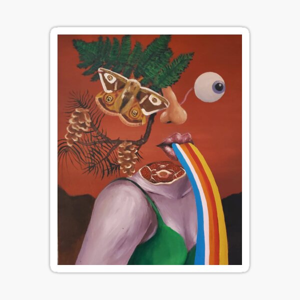 Queer artist portrait pop surrealism Sticker