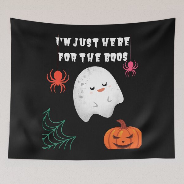 Item preview, I'm Just Here For The Boos - Cute Ghost Spiders Evil Pumpkin Cobweb designed and sold by Mechanical-Artt.