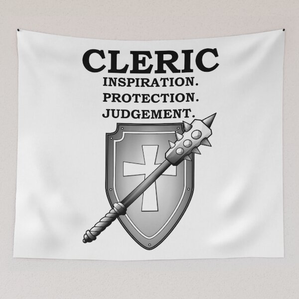 Item preview, INSPIRATION. PROTECTION. JUDGEMENT. CLERIC RPG 5E Meme Class designed and sold by geekydesigner.