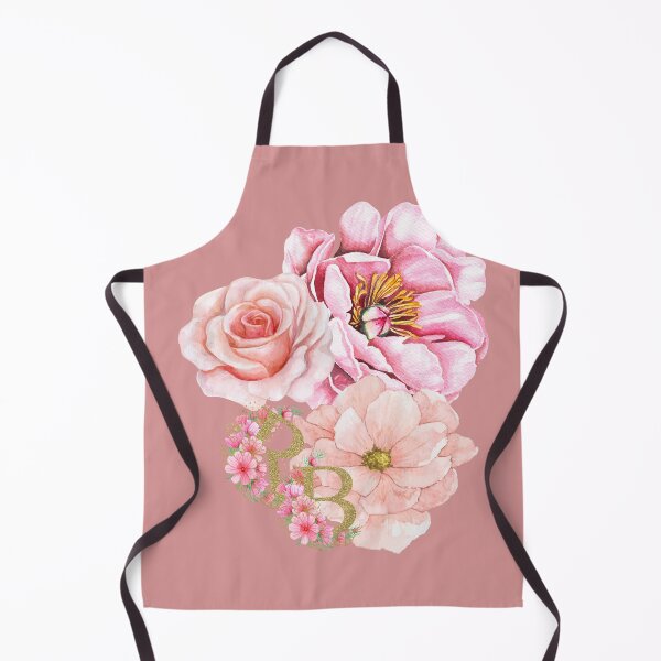 Item preview, Watercolor Pale Pink Flowers And Gold Glitter Monogram Letters Isolated On Background designed and sold by branaghbel.