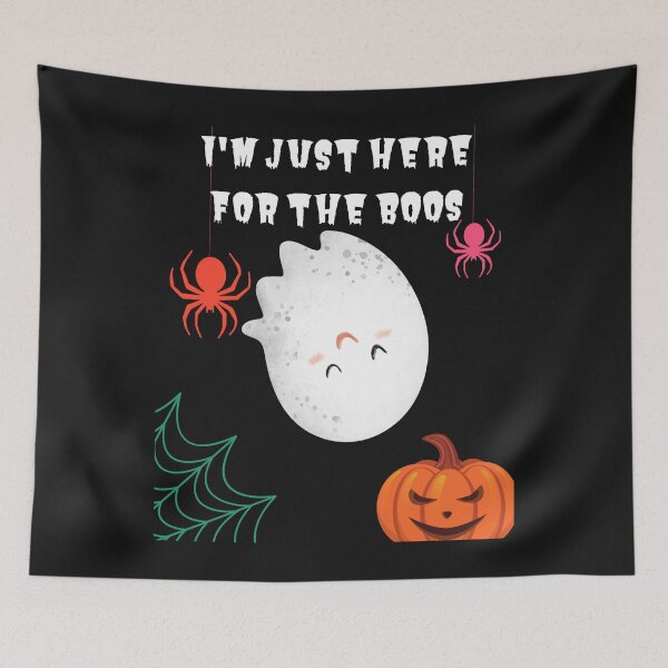Item preview, I'm Just Here For The Boos - Cute Upside Down Ghost Spiders Evil Pumpkin Cobweb designed and sold by Mechanical-Artt.