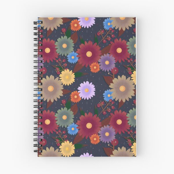 Item preview, Fall floral pattern - vintage blue designed and sold by madamemorgane.