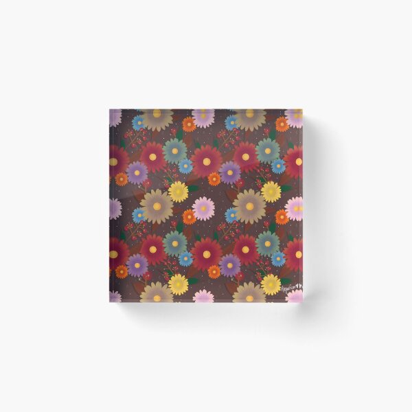 Item preview, Fall floral pattern - brown background designed and sold by madamemorgane.