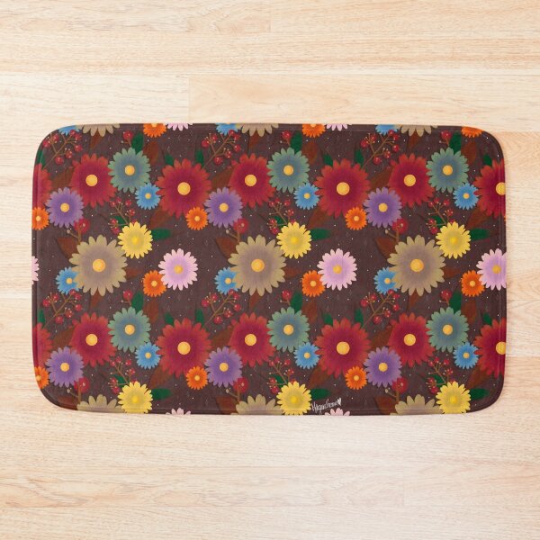 Item preview, Fall floral pattern - brown background designed and sold by madamemorgane.