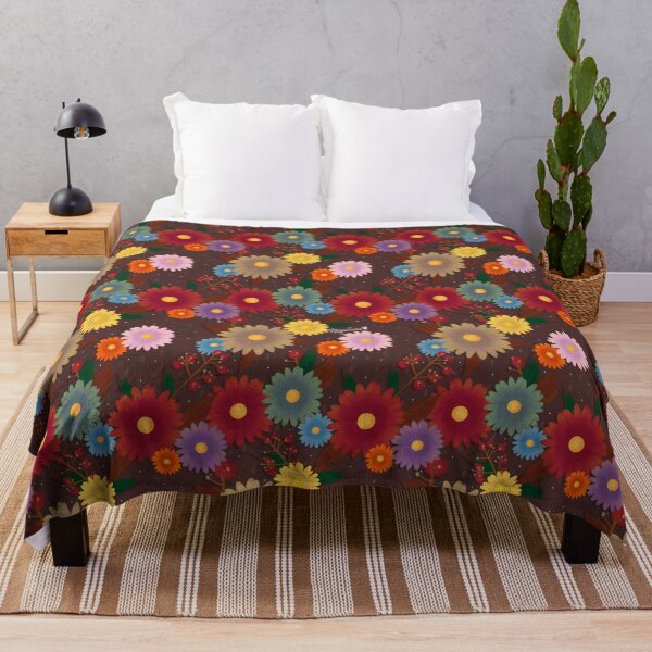 Item preview, Fall floral pattern - brown background designed and sold by madamemorgane.