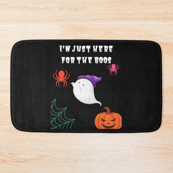 Item preview, I'm Just Here For The Boos - Cute Ghost with purple hat Spiders Evil Pumpkin Cobweb designed and sold by Mechanical-Artt.