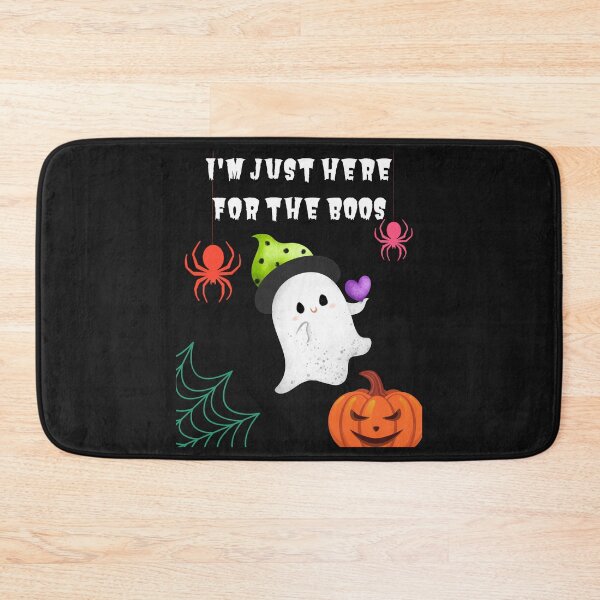 Item preview, I'm Just Here For The Boos - Cute Ghost with green hat purple heart Spiders Evil Pumpkin Cobweb designed and sold by Mechanical-Artt.