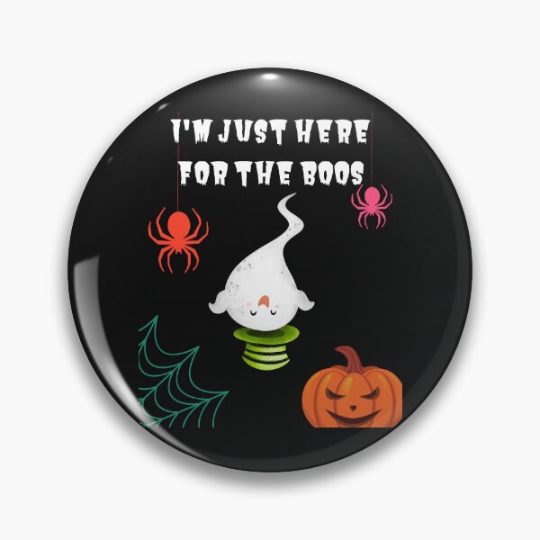 Item preview, I'm Just Here For The Boos - Cute upside down Ghost with green hat Spiders Evil Pumpkin Cobweb designed and sold by Mechanical-Artt.