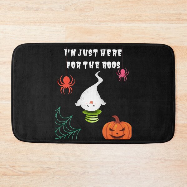 Item preview, I'm Just Here For The Boos - Cute upside down Ghost with green hat Spiders Evil Pumpkin Cobweb designed and sold by Mechanical-Artt.