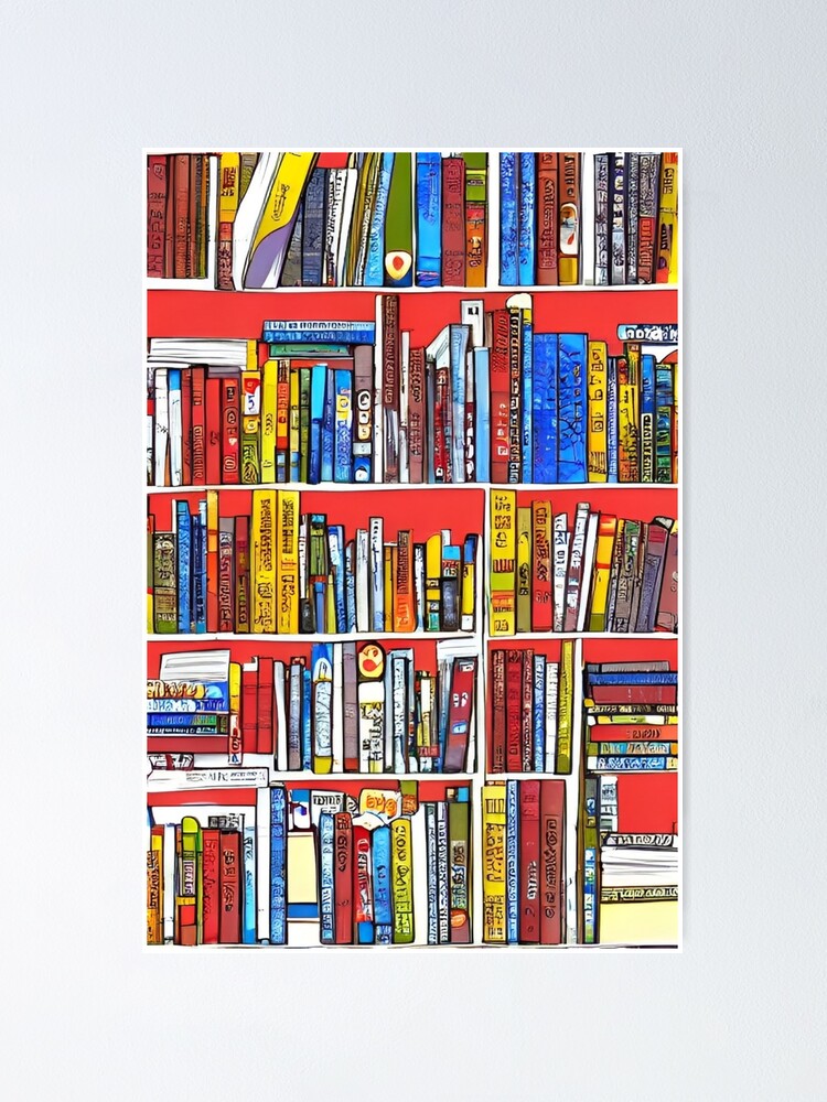 "Anime Bookshelf Background" Poster for Sale by ArtofAI Redbubble